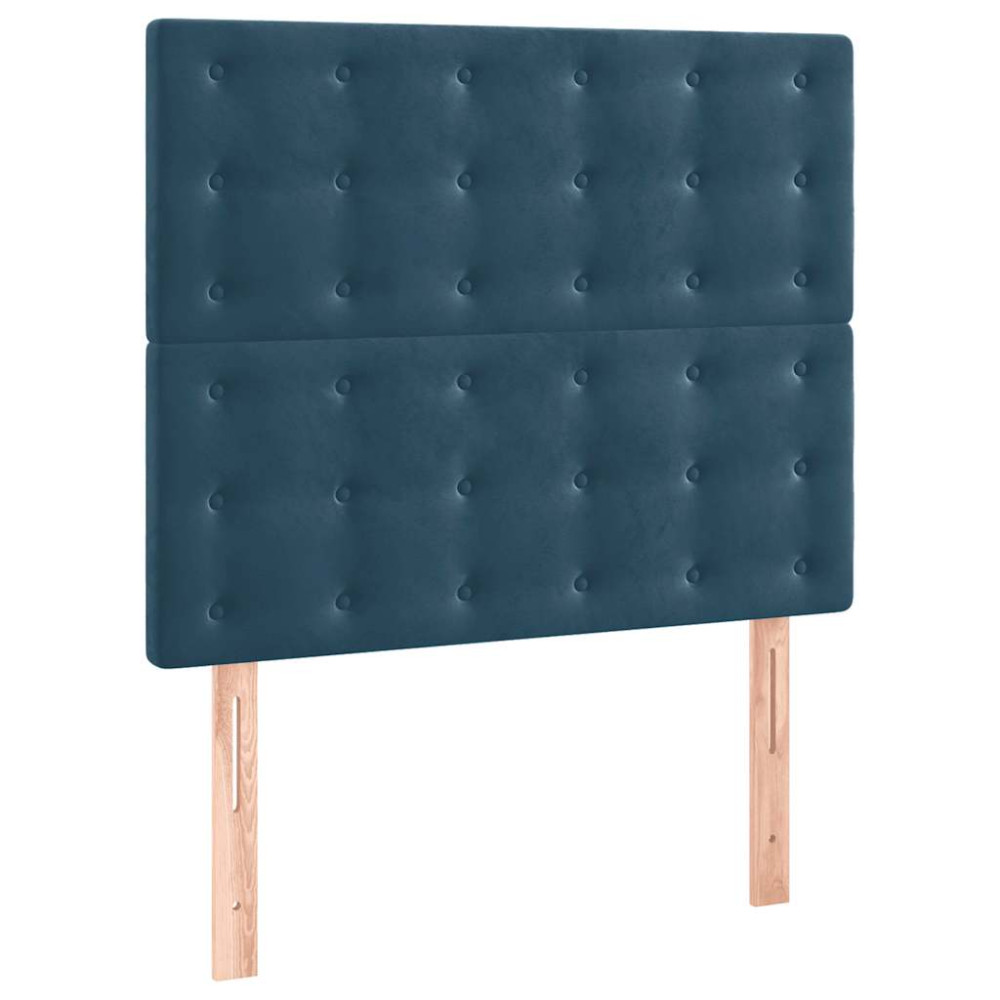 Produktbild för Ramsäng med madrass mörkblå 80x200 cm sammet