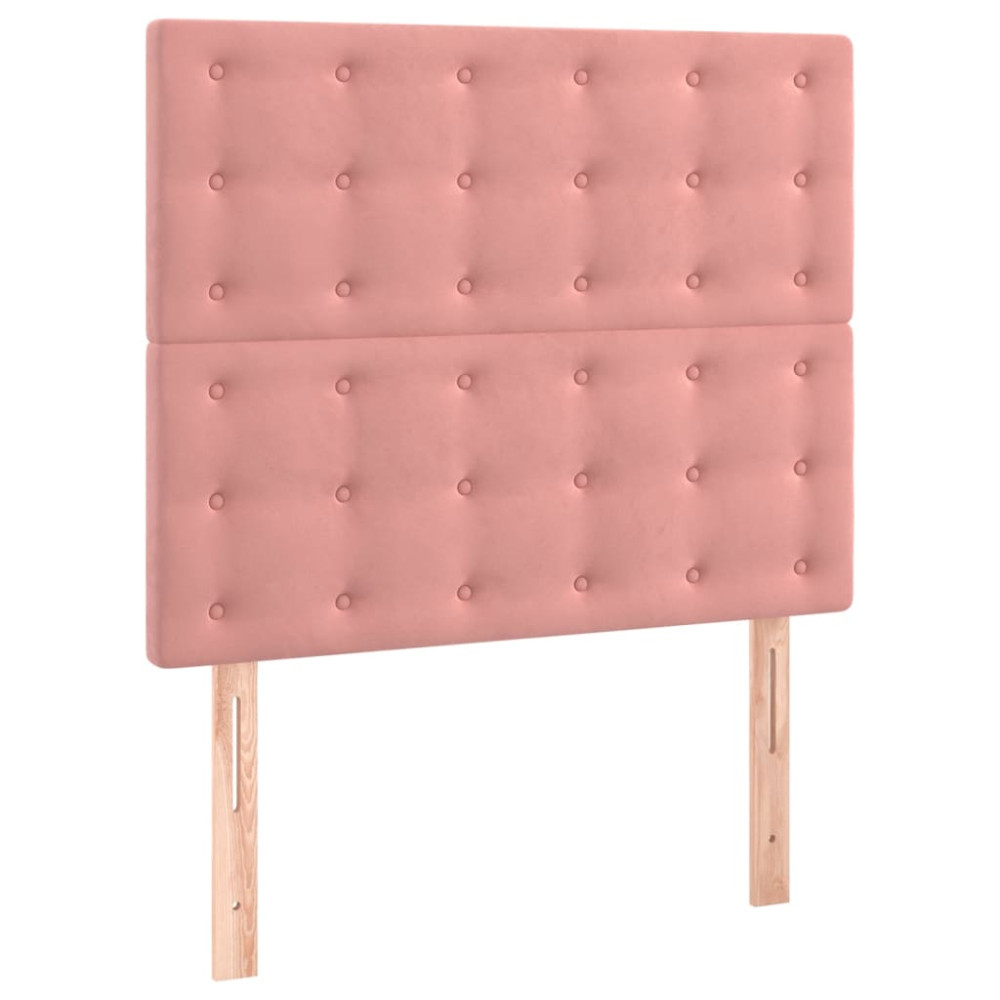 Produktbild för Ramsäng med madrass rosa 80x200 cm sammet