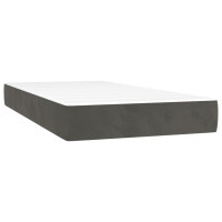 Produktbild för Ramsäng med madrass mörkgrå 90x190 cm sammet