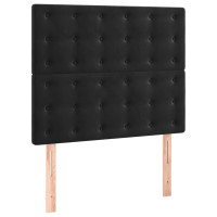Produktbild för Ramsäng med madrass svart 90x190 cm sammet