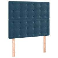 Produktbild för Ramsäng med madrass mörkblå 90x190 cm sammet