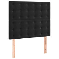Produktbild för Ramsäng med madrass svart 90x200 cm sammet