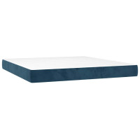 Produktbild för Ramsäng med madrass mörkblå 90x200 cm sammet