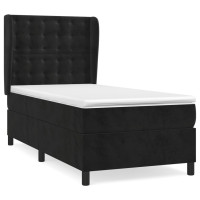 Produktbild för Ramsäng med madrass svart 100x200 cm sammet