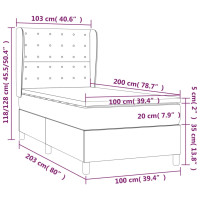 Produktbild för Ramsäng med madrass svart 100x200 cm sammet