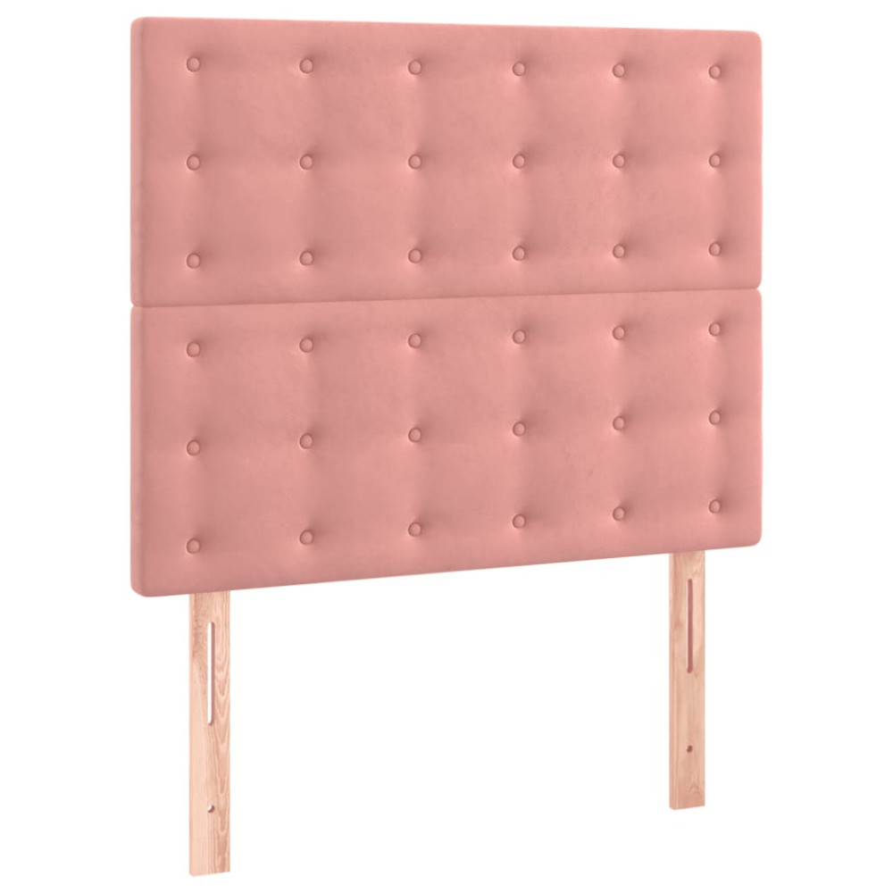 Produktbild för Ramsäng med madrass rosa 100x200 cm sammet