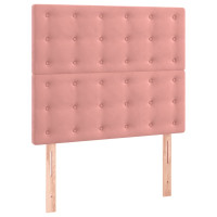Produktbild för Ramsäng med madrass rosa 100x200 cm sammet