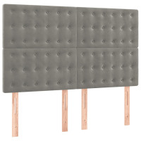 Produktbild för Ramsäng med madrass ljusgrå 140x190 cm sammet