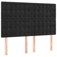 Produktbild för Ramsäng med madrass svart 140x190 cm sammet