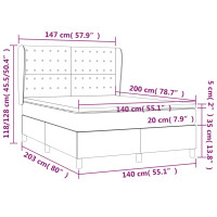 Produktbild för Ramsäng med madrass mörkgrå 140x200 cm sammet