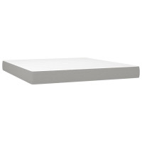 Produktbild för Ramsäng med madrass ljusgrå 160x200 cm tyg