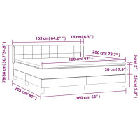Produktbild för Ramsäng med madrass ljusgrå 160x200 cm tyg