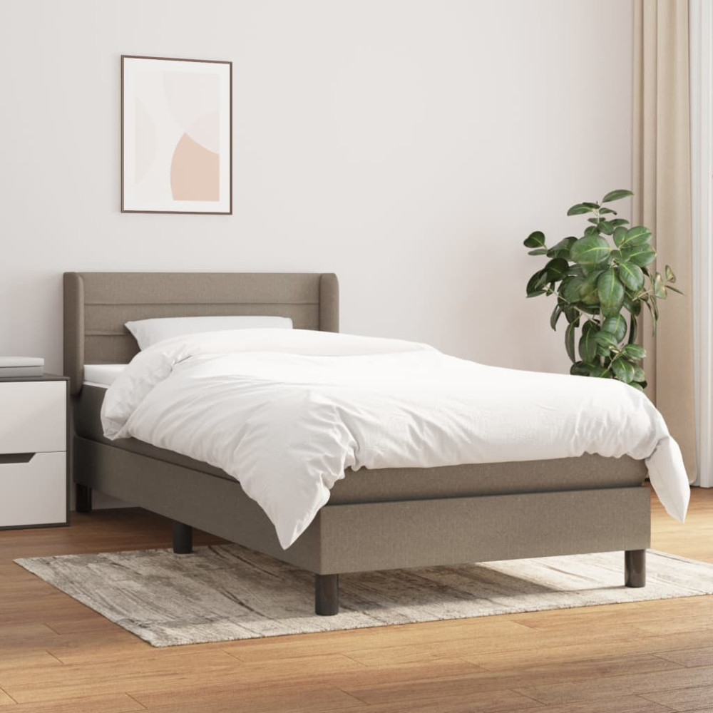 Produktbild för Ramsäng med madrass taupe 80x200 cm tyg