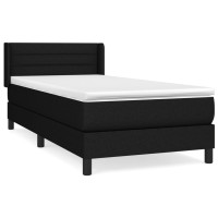 Produktbild för Ramsäng med madrass svart 90x190 cm tyg