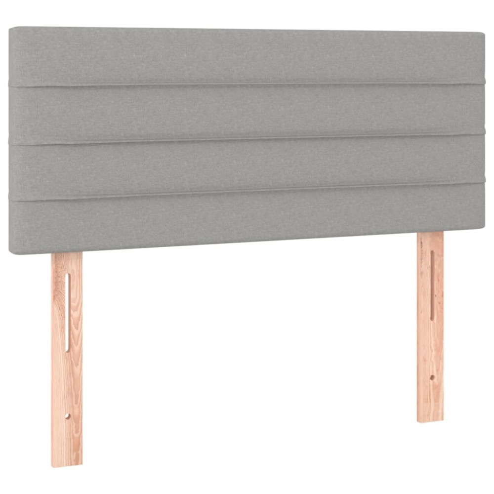 Produktbild för Ramsäng med madrass ljusgrå 100x200 cm tyg