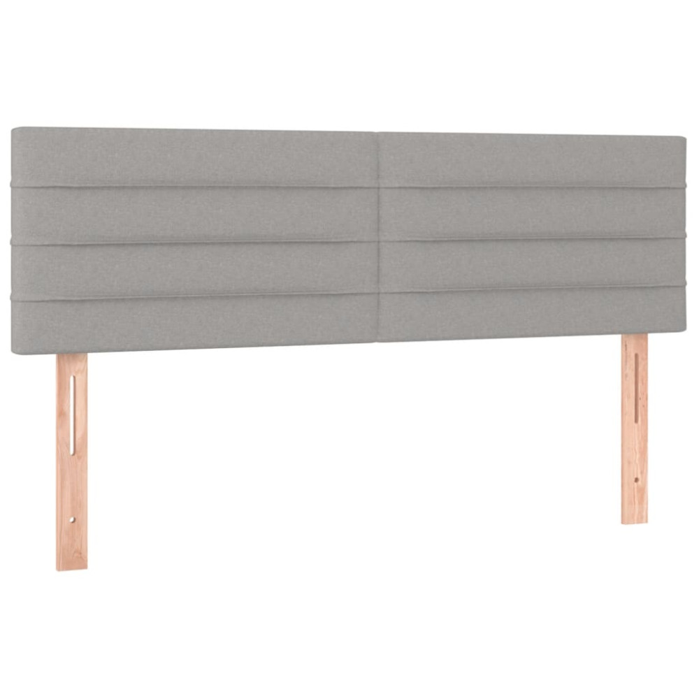 Produktbild för Ramsäng med madrass ljusgrå 140x190 cm tyg