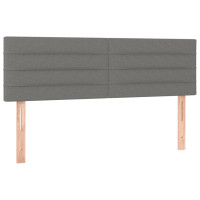 Produktbild för Ramsäng med madrass mörkgrå 140x190 cm tyg