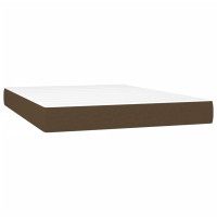 Produktbild för Ramsäng med madrass mörkbrun 140x190 cm tyg