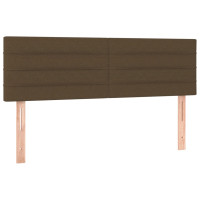 Produktbild för Ramsäng med madrass mörkbrun 140x190 cm tyg