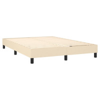 Produktbild för Ramsäng med madrass gräddvit 140x190 cm tyg