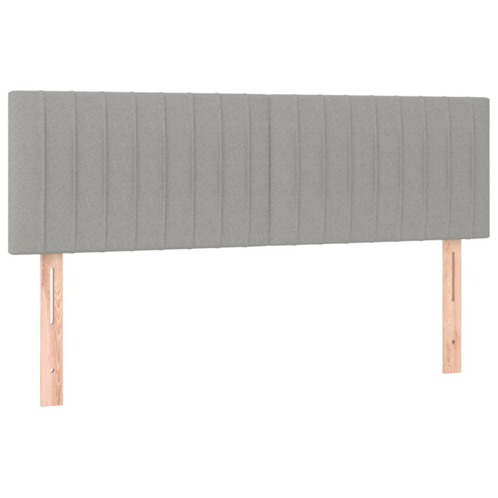 Produktbild för Ramsäng med madrass ljusgrå 140x190 cm tyg
