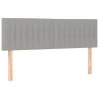Produktbild för Ramsäng med madrass ljusgrå 140x190 cm tyg