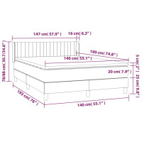 Produktbild för Ramsäng med madrass ljusgrå 140x190 cm tyg