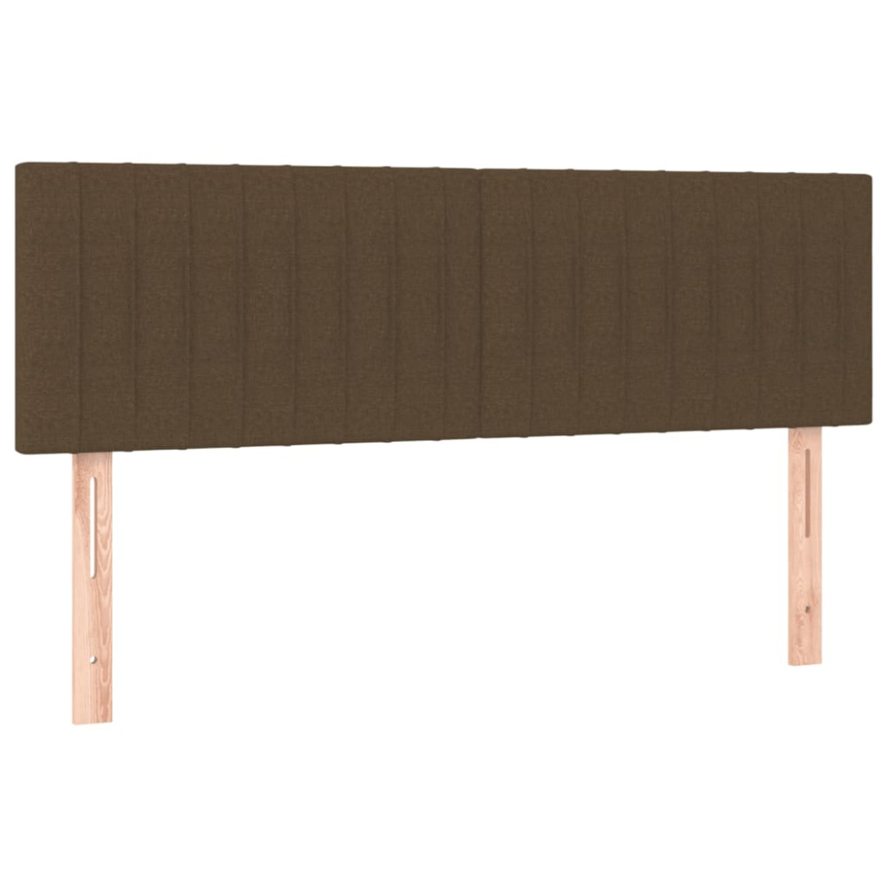 Produktbild för Ramsäng med madrass mörkbrun 140x190 cm tyg