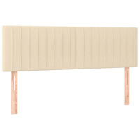 Produktbild för Ramsäng med madrass gräddvit 140x190 cm tyg