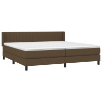 Produktbild för Ramsäng med madrass mörkbrun 200x200 cm tyg