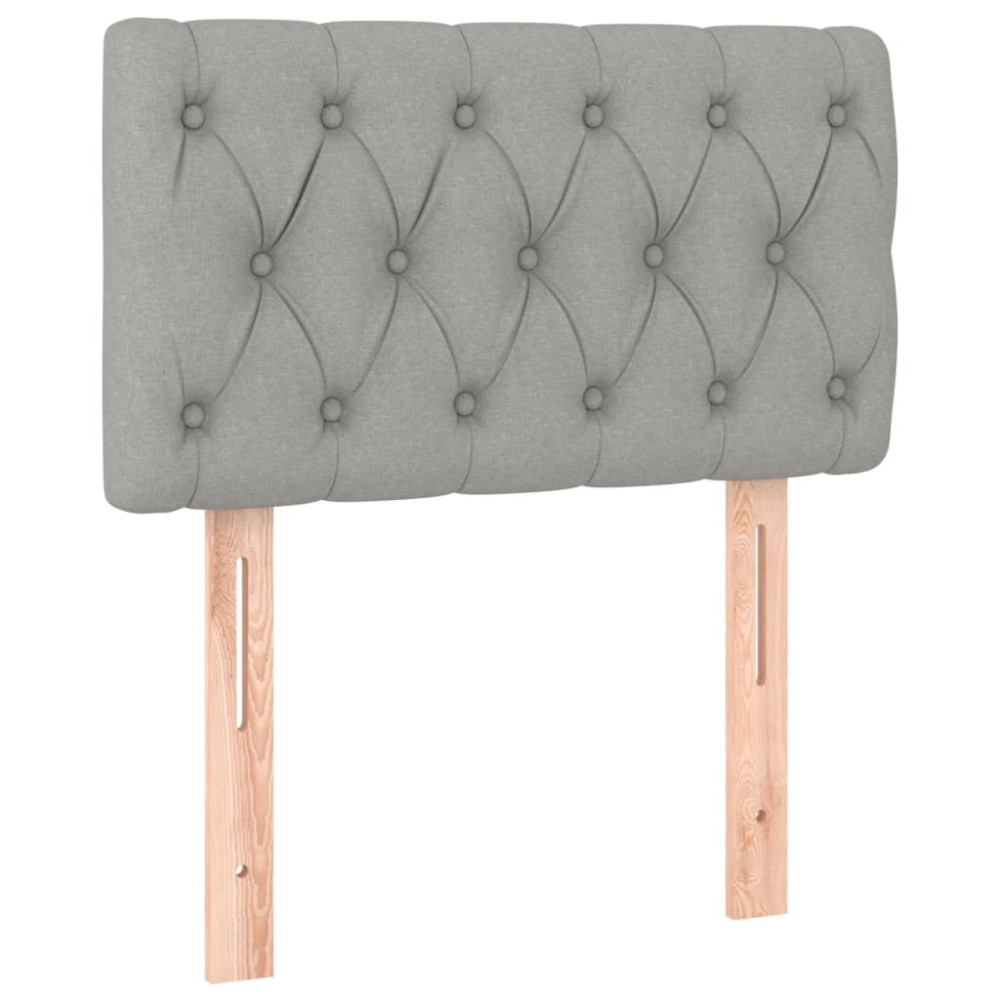 Produktbild för Ramsäng med madrass ljusgrå 80x200 cm tyg