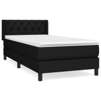 Produktbild för Ramsäng med madrass svart 80x200 cm tyg