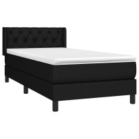 Produktbild för Ramsäng med madrass svart 80x200 cm tyg