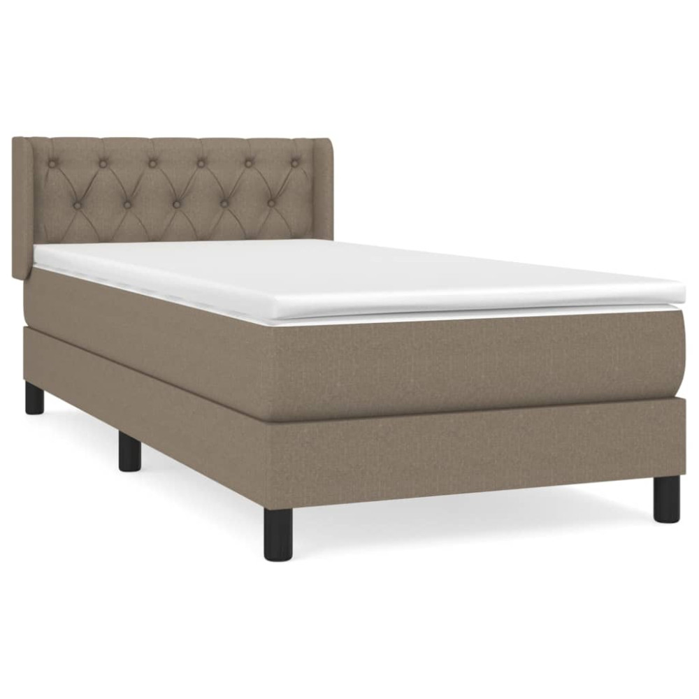Produktbild för Ramsäng med madrass taupe 80x200 cm tyg