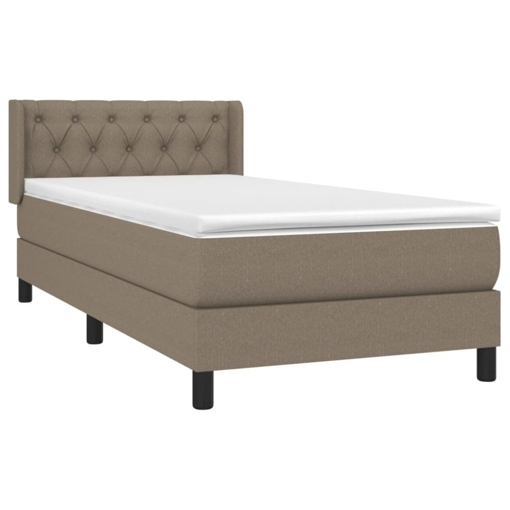 Produktbild för Ramsäng med madrass taupe 80x200 cm tyg