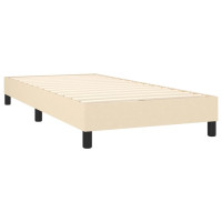 Produktbild för Ramsäng med madrass gräddvit 90x190 cm tyg