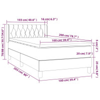 Produktbild för Ramsäng med madrass blå 100x200 cm tyg