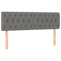 Produktbild för Ramsäng med madrass mörkgrå 140x190 cm tyg