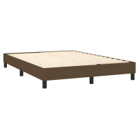 Produktbild för Ramsäng med madrass mörkbrun 140x200 cm tyg