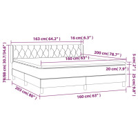 Produktbild för Ramsäng med madrass ljusgrå 160x200 cm tyg