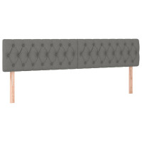 Produktbild för Ramsäng med madrass mörkgrå 200x200 cm tyg