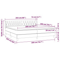 Produktbild för Ramsäng med madrass mörkgrå 200x200 cm tyg