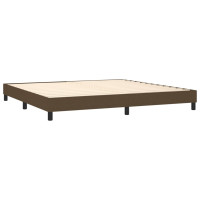 Produktbild för Ramsäng med madrass mörkbrun 200x200 cm tyg