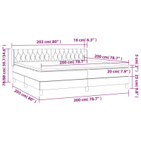 Produktbild för Ramsäng med madrass mörkbrun 200x200 cm tyg