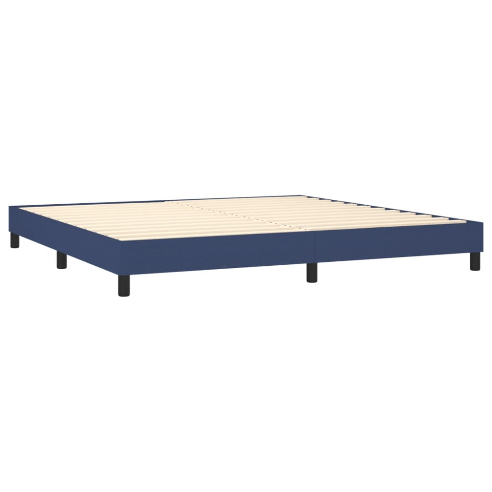 Produktbild för Ramsäng med madrass blå 200x200 cm tyg