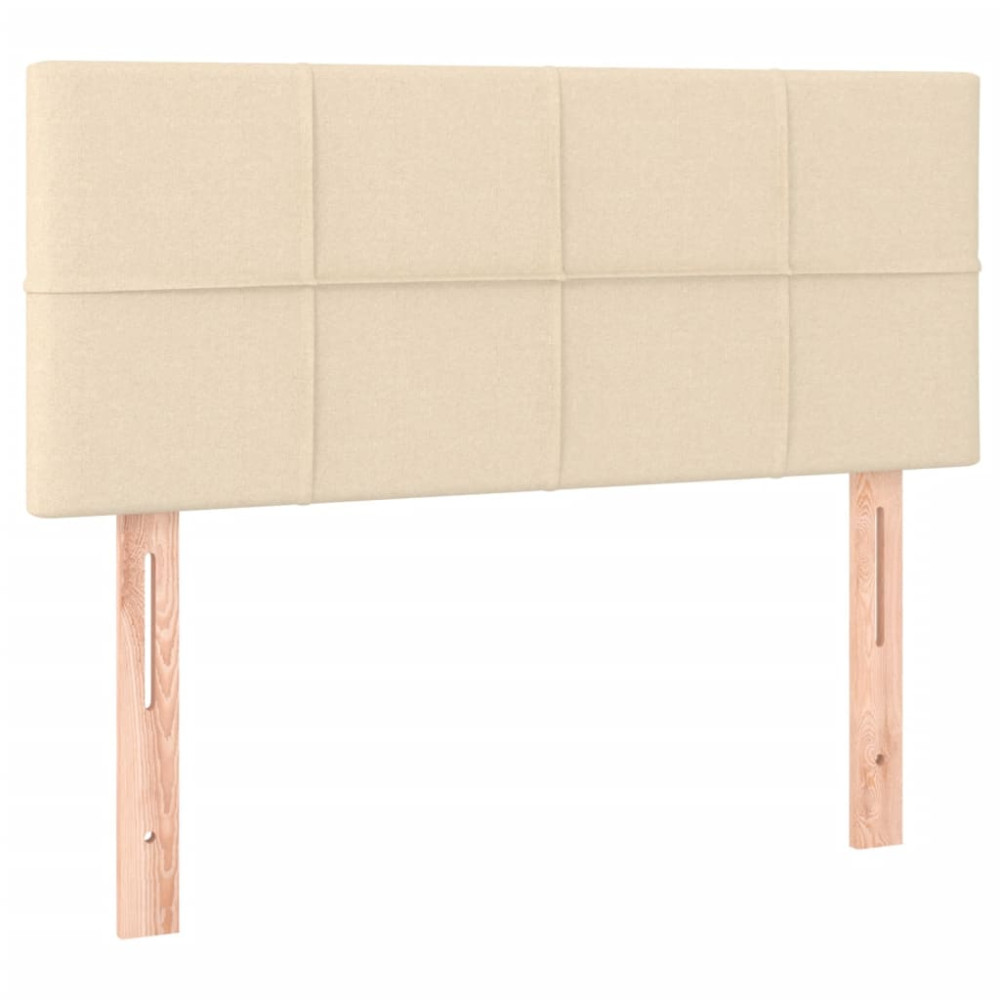 Produktbild för Ramsäng med madrass gräddvit 80x200 cm tyg