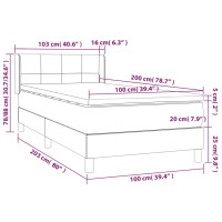 Produktbild för Ramsäng med madrass taupe 100x200 cm tyg