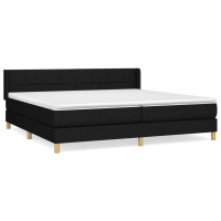 Produktbild för Ramsäng med madrass svart 200x200 cm tyg
