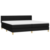 Produktbild för Ramsäng med madrass svart 200x200 cm tyg