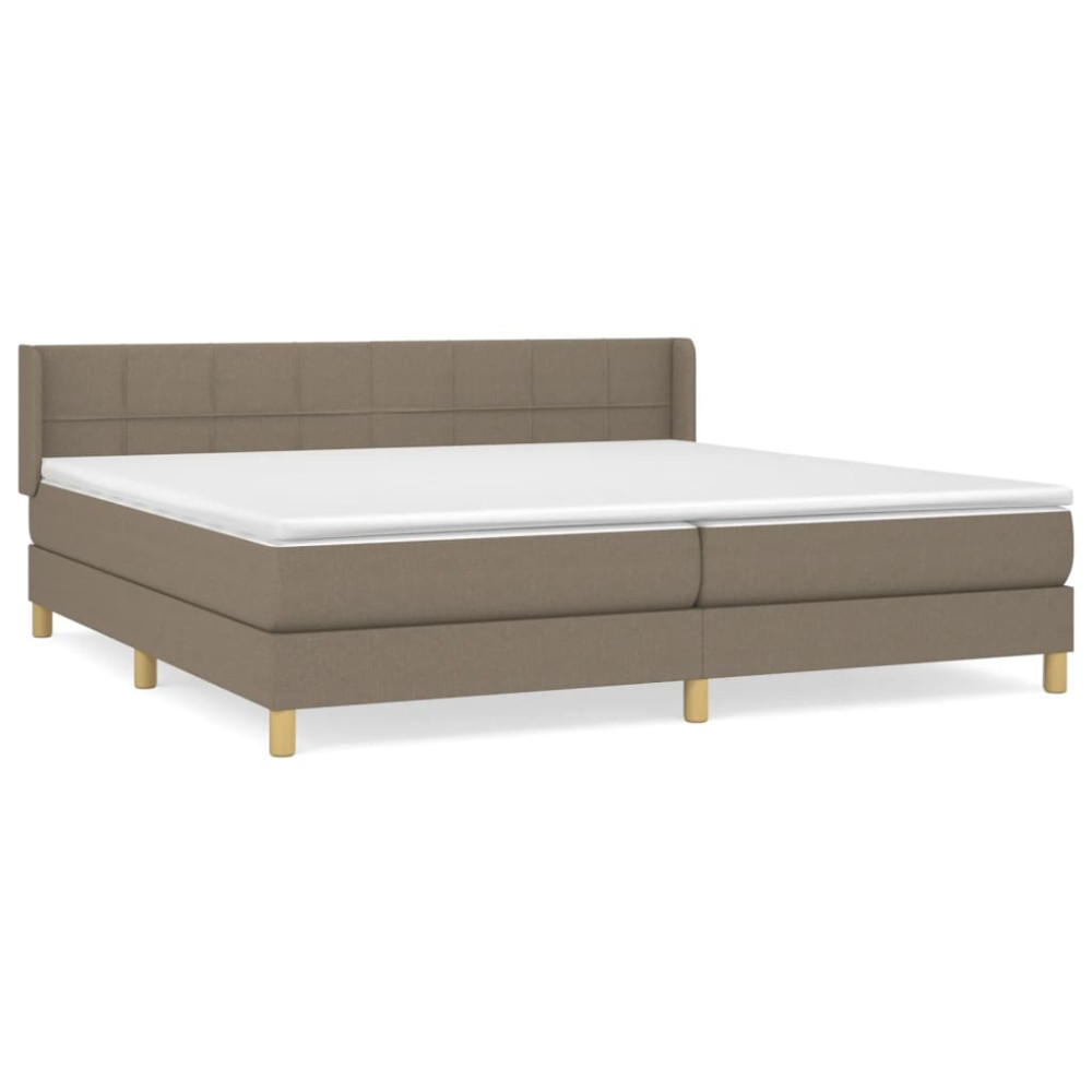 Produktbild för Ramsäng med madrass taupe 200x200 cm tyg